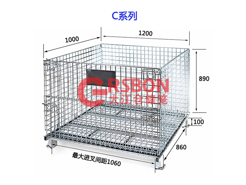 常規(guī)標(biāo)準(zhǔn)倉(cāng)儲(chǔ)籠規(guī)格尺寸1200*1000*890-大江倉(cāng)儲(chǔ)籠